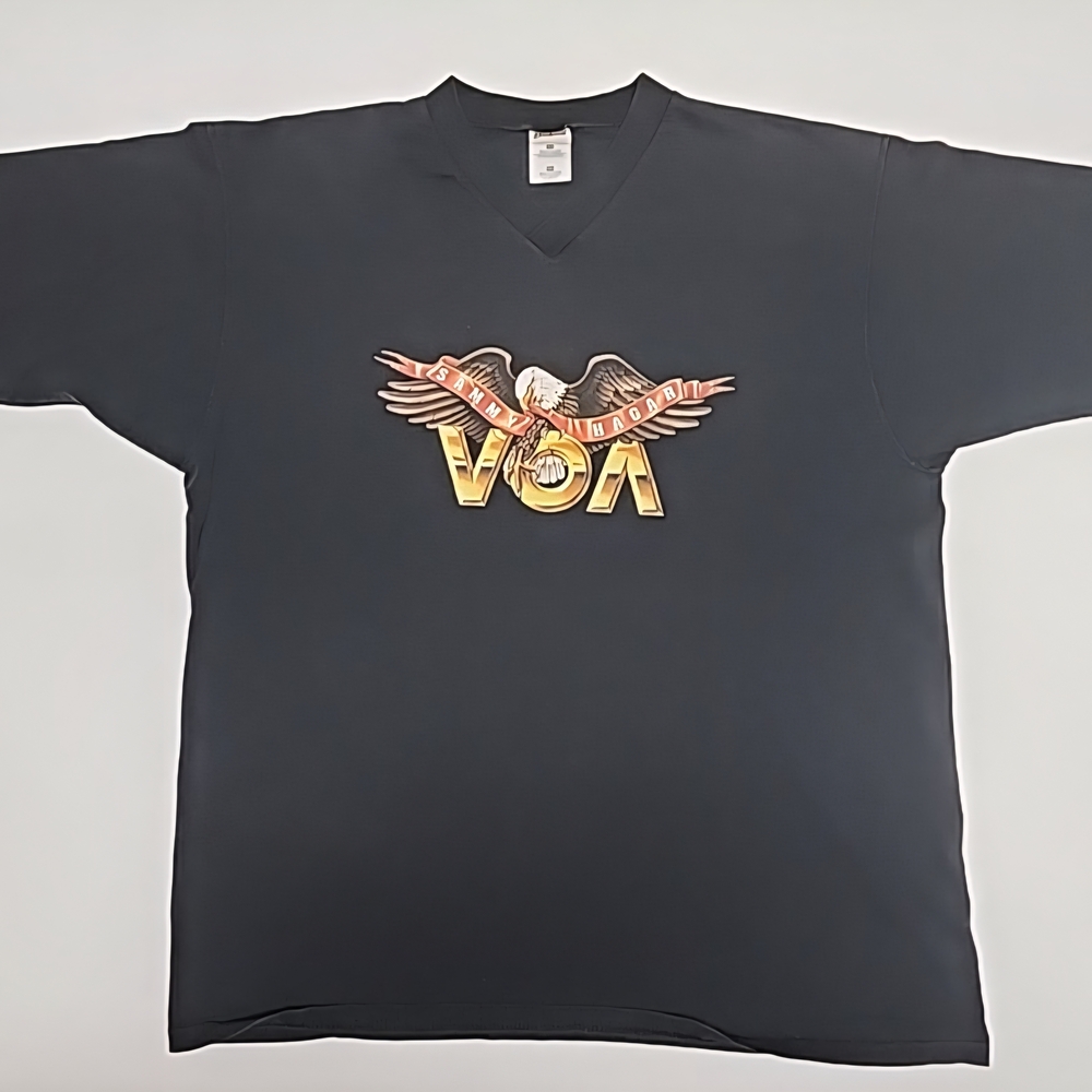 Fruit of the Loom Black Short Sleeve Tee with Yellow & Brown VOA Eagle Graphic